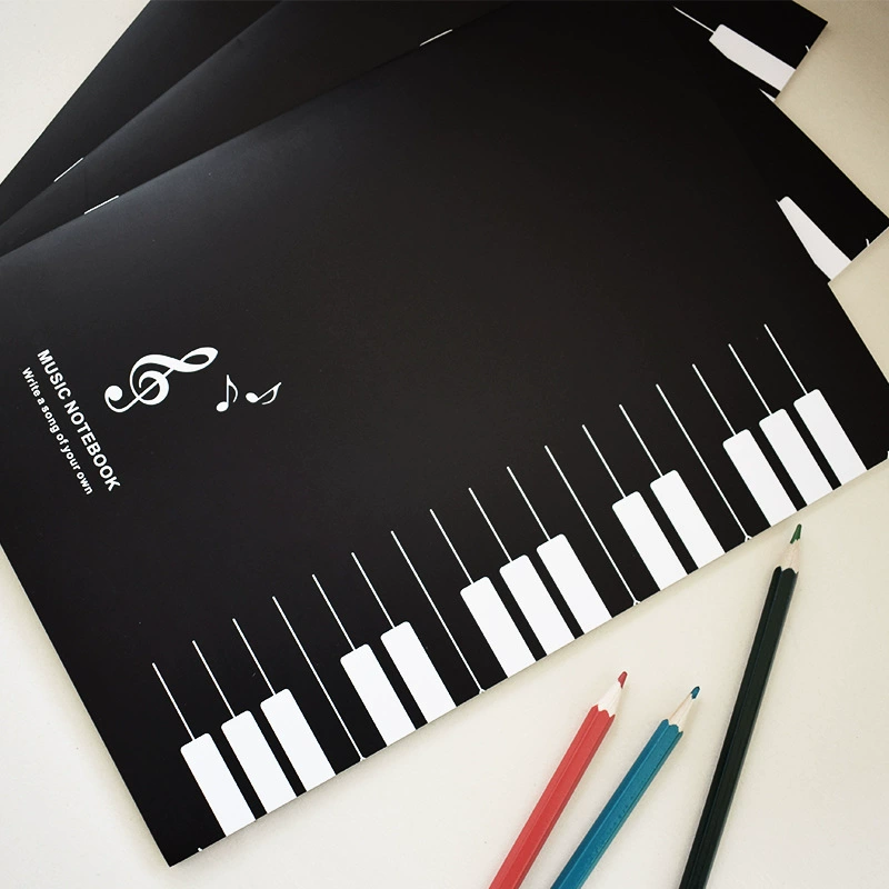 Universal book, piano, music guitar, laptop, copybook, training