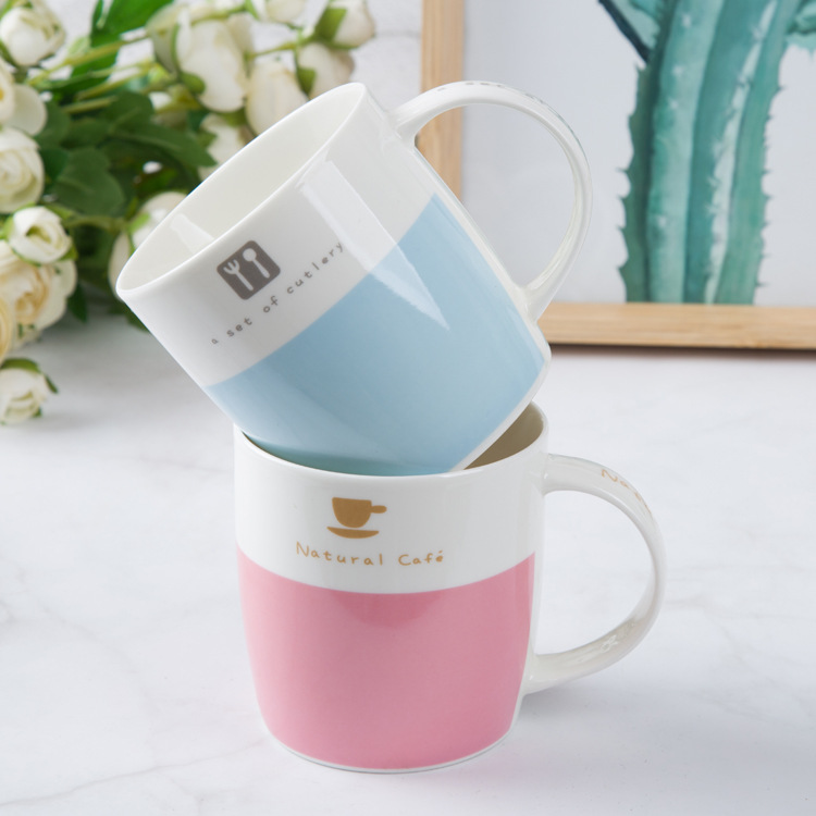 陶瓷杯子水杯刻字 简约创意咖啡杯马克杯定制logo