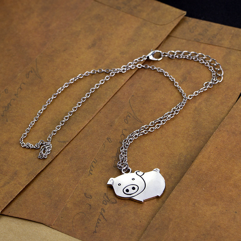 Fashion  Cute Cartoon Creative Fashion Piggy Pig Pendant Necklace Accessories Wholesale Nihaojewelry display picture 9