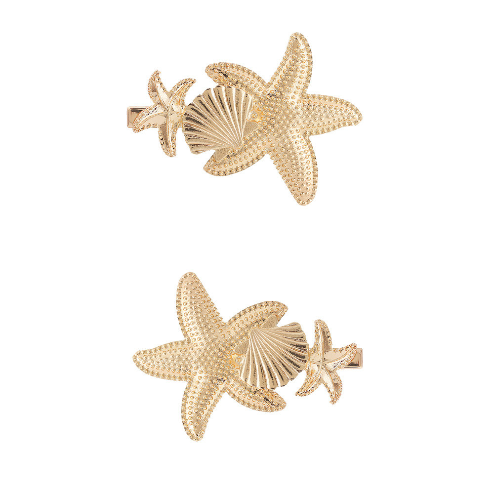 Best Selling Hair Accessories New Alloy Adult Starfish Shell Word Clip Hairpin display picture 4