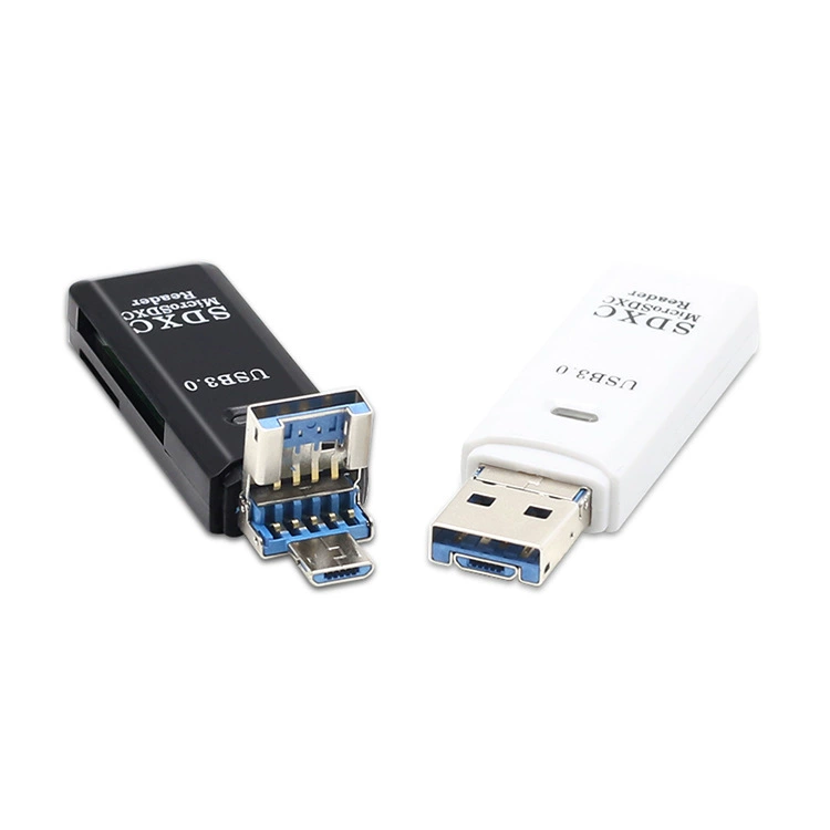 Кардридер USB3.0, SD/TF комбинированный кардридер 2‑в‑1 для компьютера и телефона, Micro 2‑в‑1