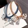 Elastic hair rope, hair accessory from pearl, wholesale, Korean style, simple and elegant design