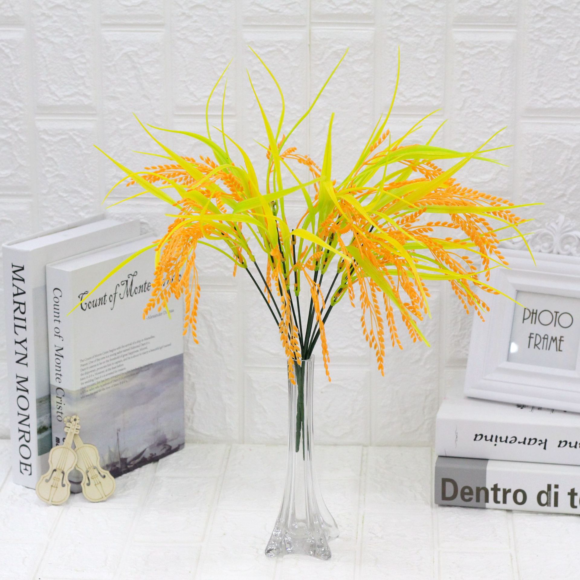 仿真稻谷麥穗 7叉稻穗 綠植田園植物園林裝飾燈飾道具