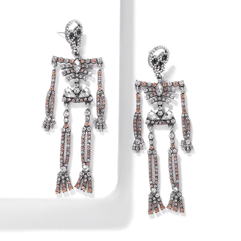Sleek Minimalist Alloy Studded Skeleton Earrings display picture 1