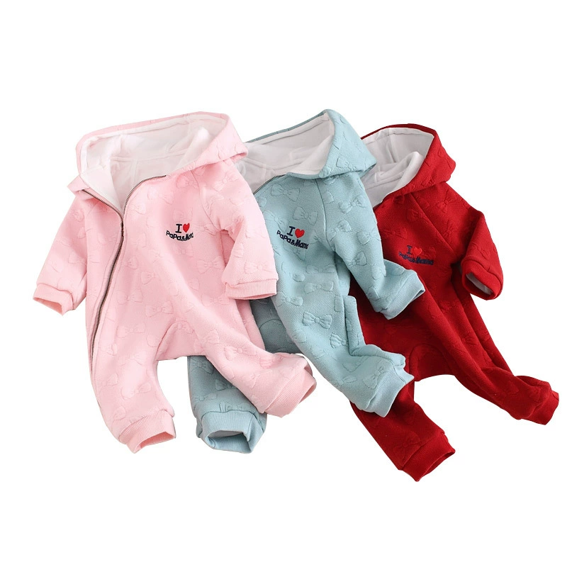 Я люблю папу, я люблю маму, Новинка осени и зимы, детский жаккардовый костюм для скалолазания на молнии, утепленный цельный костюм для девочки