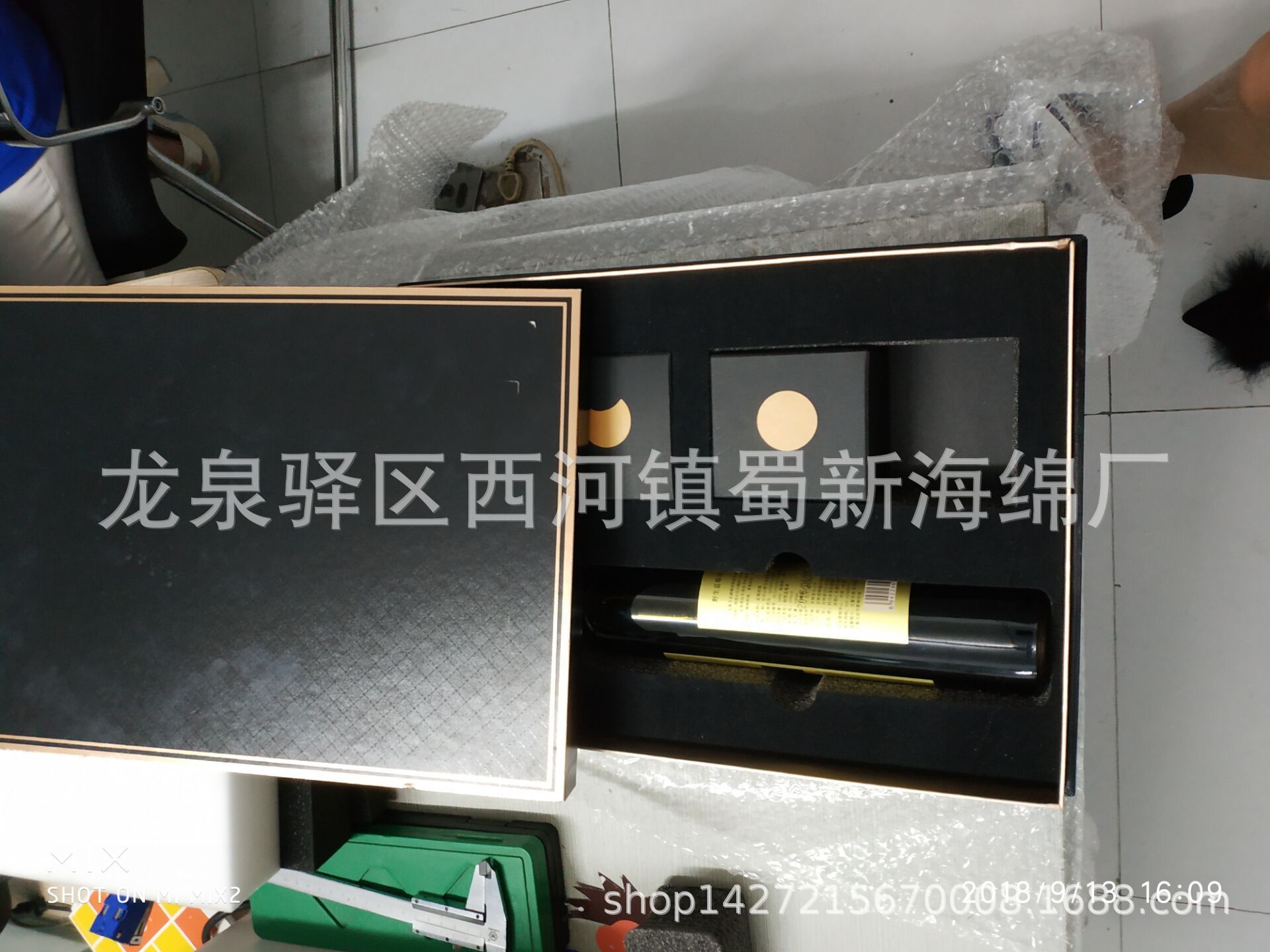 厂家直销白色珍珠棉表黑绒酒瓶酱菜防震包装海绵泡沫/快递包装