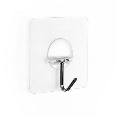 创意强力无痕挂钩透明不锈钢粘钩厨房置物挂钩多功能门后收纳挂钩|ms