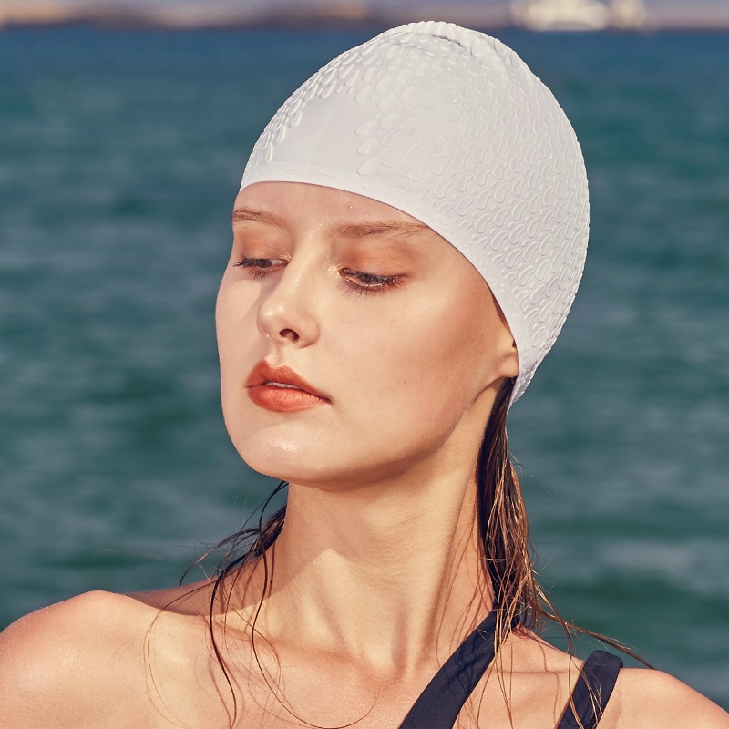 Fashion Silicone Swimming Cap Adult Waterproof Swimming Cap Unisex Diving Cap Ear Protection Water Drop Cap Exclusive