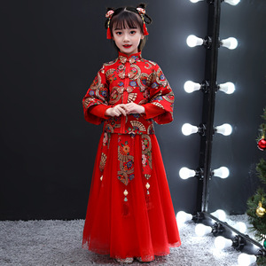 Cheongsam for kids Season girl Chinese Dress two piece Qipao skirt