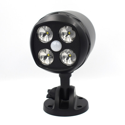 4LED人体感应户外防水照明灯电池款旋转投射壁灯庭院|ru