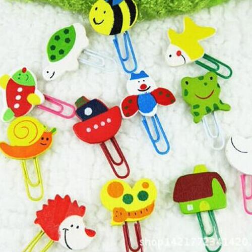 Japanese and Korean stationery, cute cartoon paper clips, wooden animals, paper clips, note needles, office supplies manufacturers wholesale
