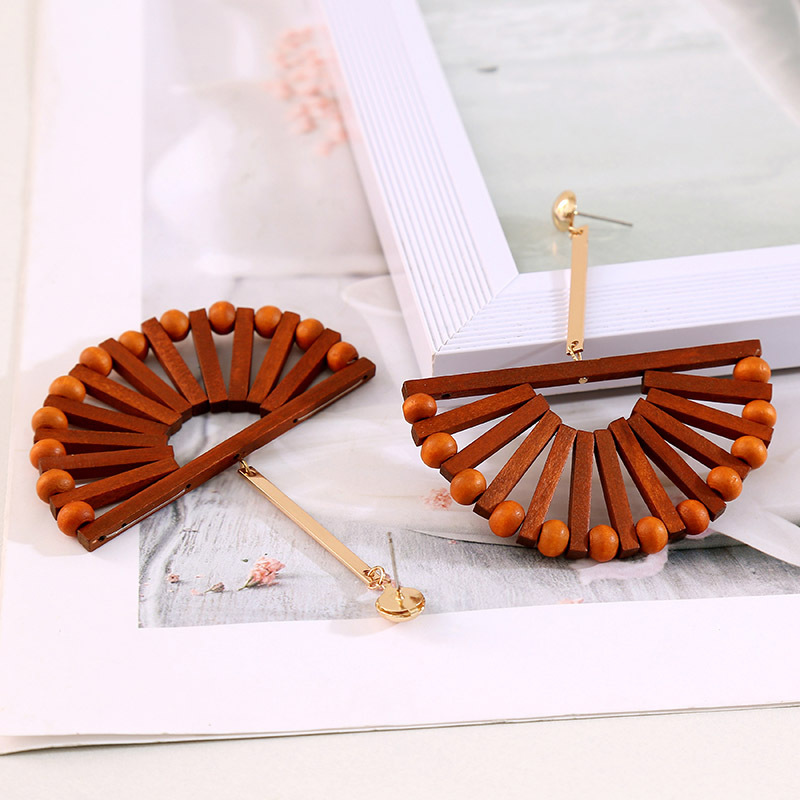 1 Pair Fashion Geometric Wood Handmade Women's Drop Earrings display picture 24