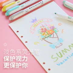 Double-headed water-based colored highlighters with candy colors, suitable for students, office marking, direct factory sales.