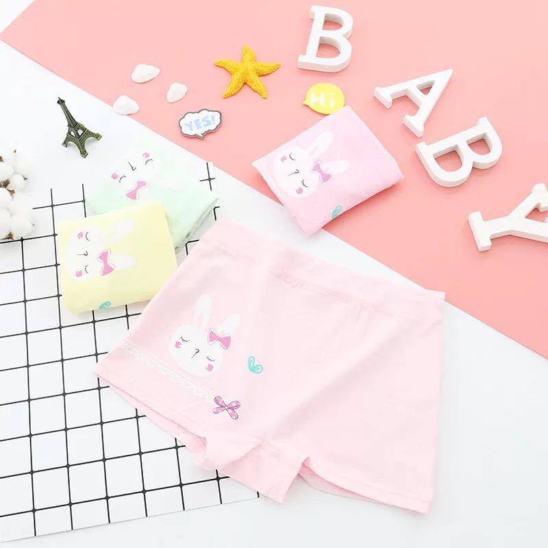 新款卡通儿童内裤 精梳棉女童平角内裤 可爱小兔小中大童纯棉内裤|ru