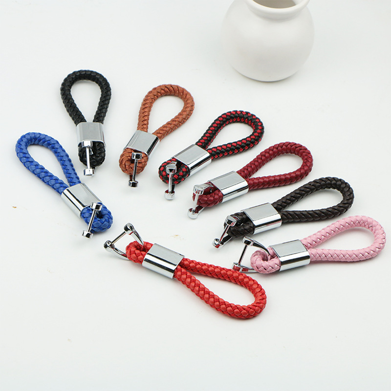 手工编织皮绳个性汽车钥匙扣钥匙链圈男女士腰挂件创意礼物可定制