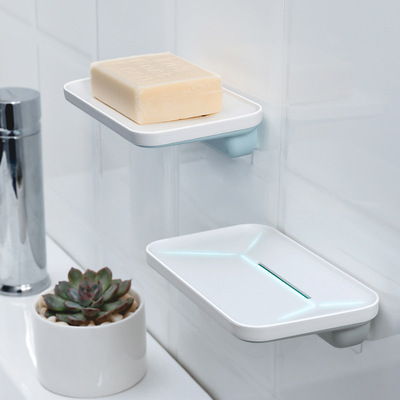 肥皂盒浴室无痕粘胶肥皂沥水架壁挂式香皂盒家用多色创意肥皂架|ms