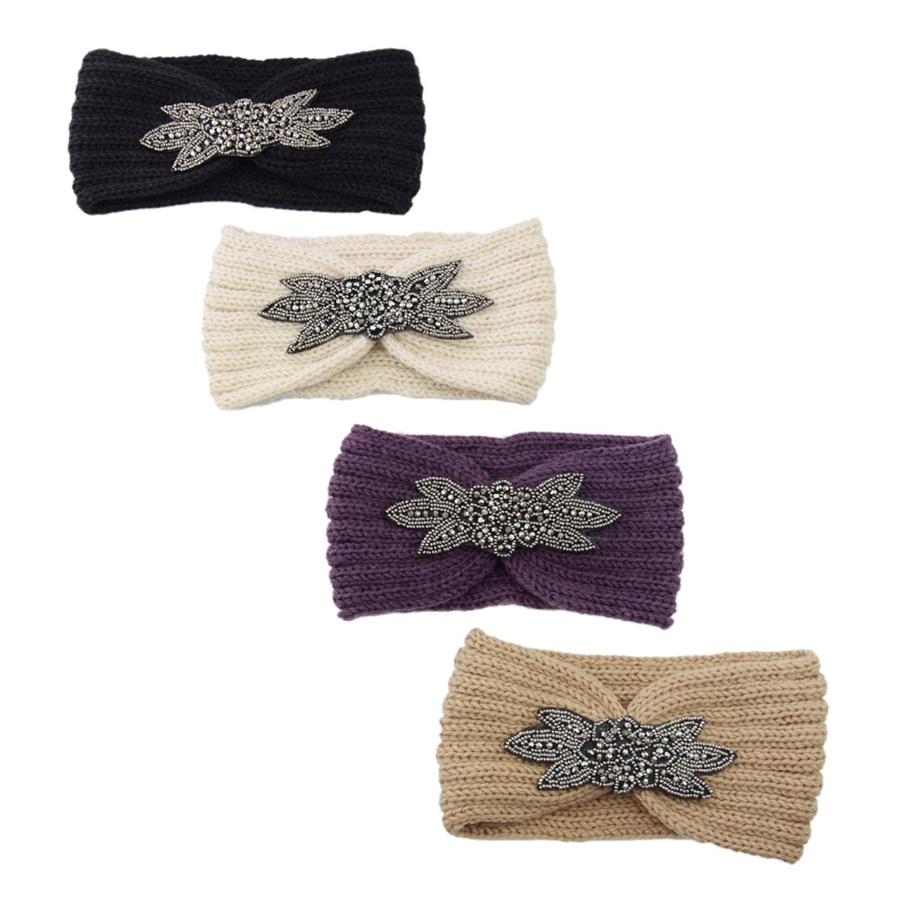 Daily Occasion yarn Material Fashion Flower Yarn Inlay Artificial Diamond Hair Band 1 Piece