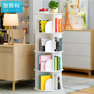 Современная и минималистичная простая книжная полка, крутящаяся система хранения, книжный шкаф