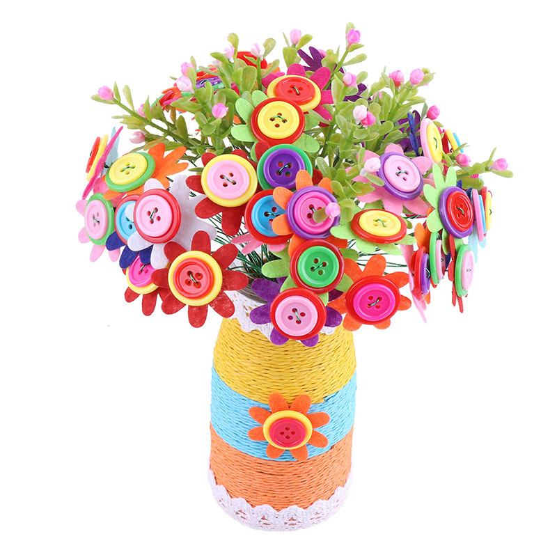 Botón bouquet creativo hecho a mano DIY paquete de material de producción olla regalo del Día de la madre del día del maestro