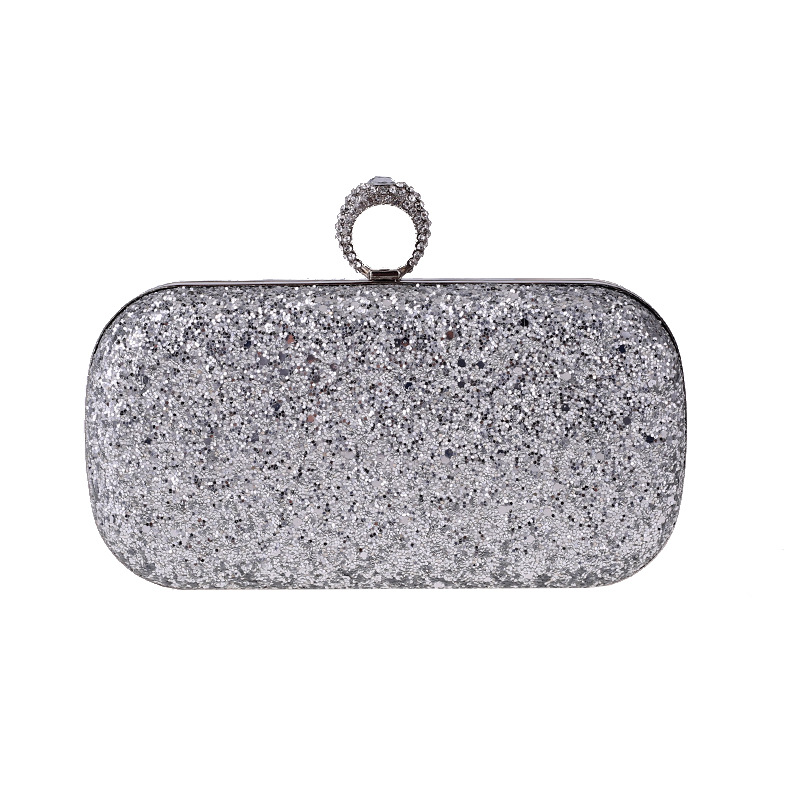 Dinner Bag With Diamond Clutch, Super Flash Ring Bag, Hard Box, Small Square Bag, Chain, Women Bag display picture 17