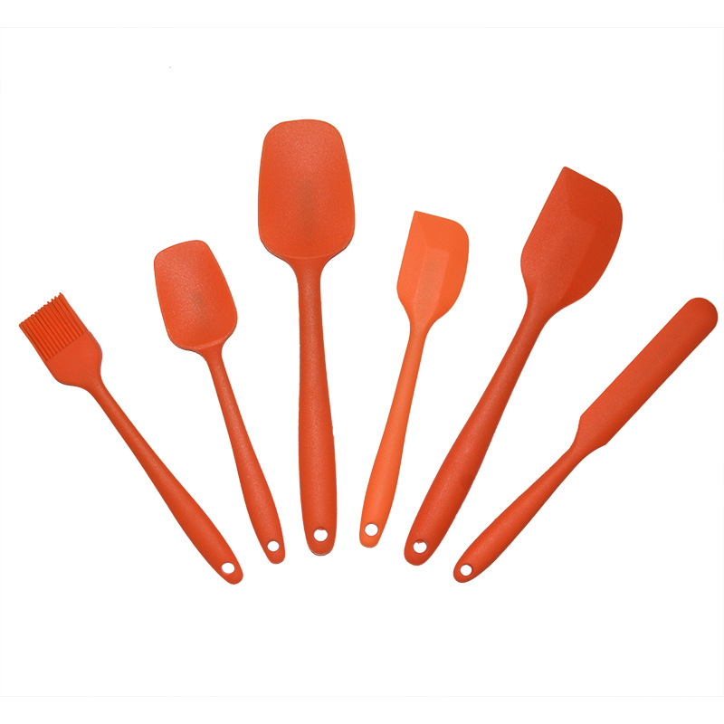 silicone kitchenware 6 piece set silicone spatula integrated cake cream spatula baking tool
