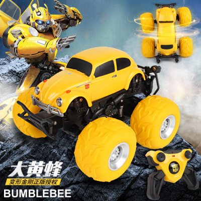變形金剛B021遙控汽車360度特技旋轉大腳越野賽車兒童充電玩具車