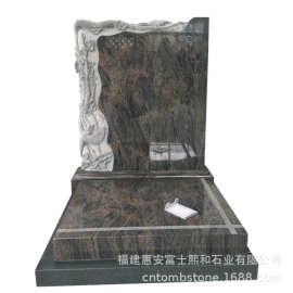 贵州墓碑制作 芝麻白火葬碑 墓碑帽图片用料好做工好