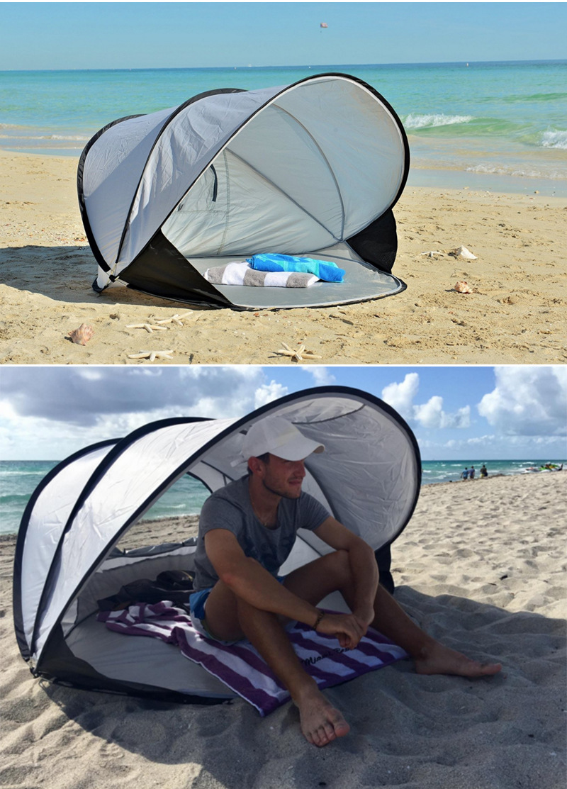 Seaside Holiday Beach Tent Sunscreen and Sunshade Fully Automatic Quick Open Outdoor Foldable Fishing Double Tent