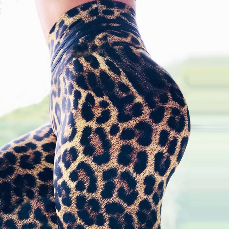 Spot new leopard print yoga pants women'...