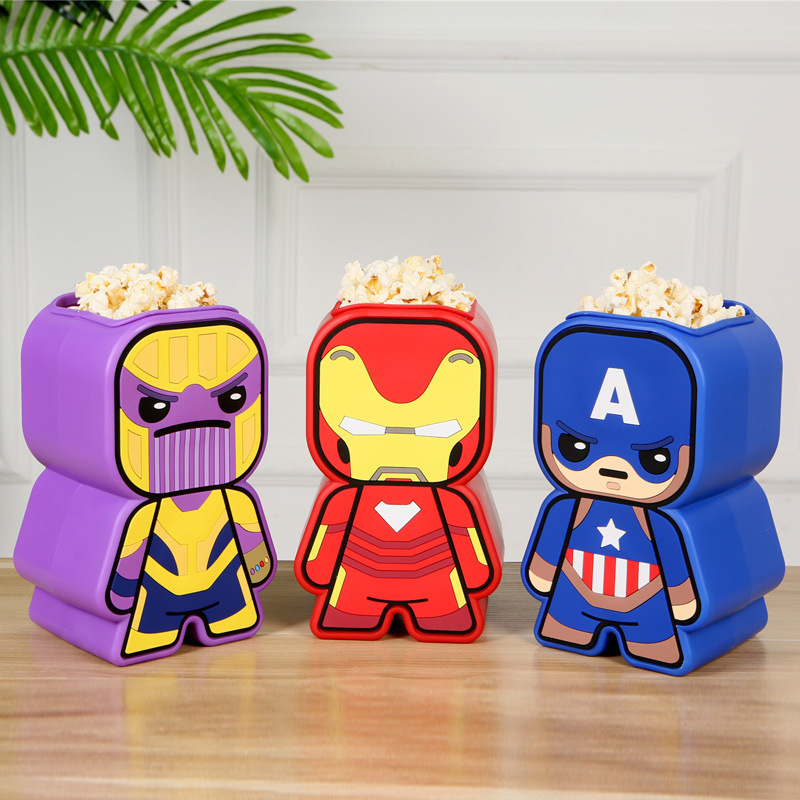 漫威复仇者联盟4造型爆米花桶64oz钢铁侠灭霸美国队长造型摆件
