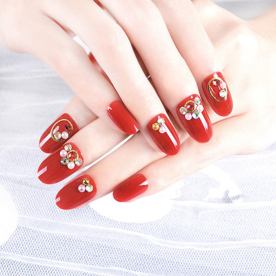 穿戴美甲24片 美甲片假指甲成品指甲贴片全贴品美甲贴片防水可拆