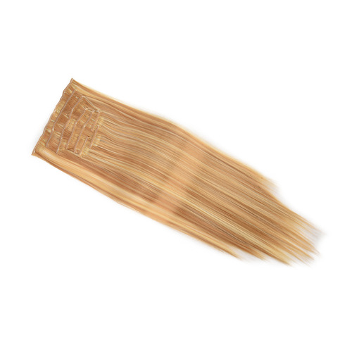 Chemical fiber hair extensions, 17 clips, 7-piece set, wig, long straight hair, 8-piece set