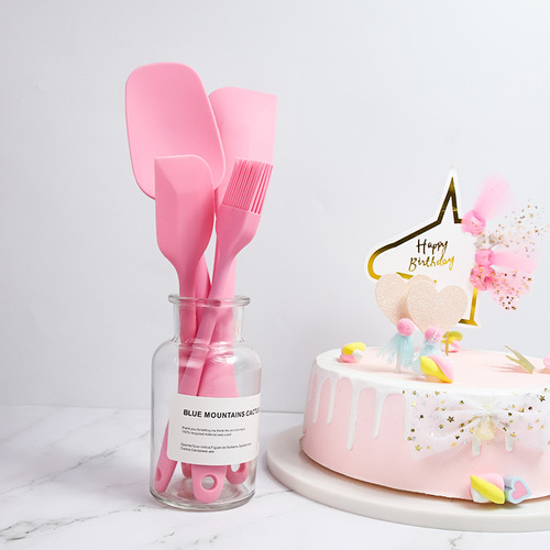 Integrated silicone spatula oil brush spatula cake cream mixing spatula baking tool set factory direct supply wholesale