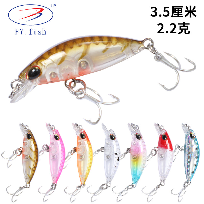 Small Minnow Fishing Lures 35mm 2.2g Hard Plastic Baits Bass Trout Fresh Water Fishing Lure