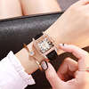 Diamond fashionable square trend quartz watches, women's watch, city style, simple and elegant design