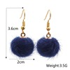 Puffer ball, long plush earrings with tassels, European style, maxi length