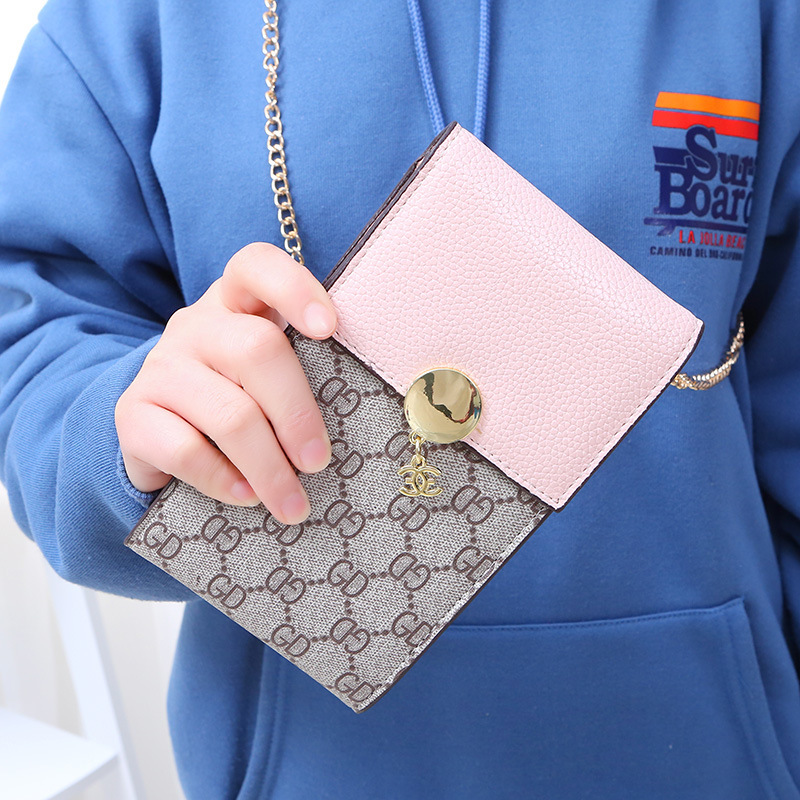 2018夏季复古链条女士钱包新款搭扣斜挎单肩百搭手机包批发|ru