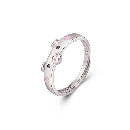Korean style piggy ring for women, fresh and cute piggy open ring, animal ring, simple fashion jewelry