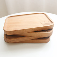 zakka杂货日式榉木托盘方形茶盘糖果盘面包餐盘美食拍摄道具可定