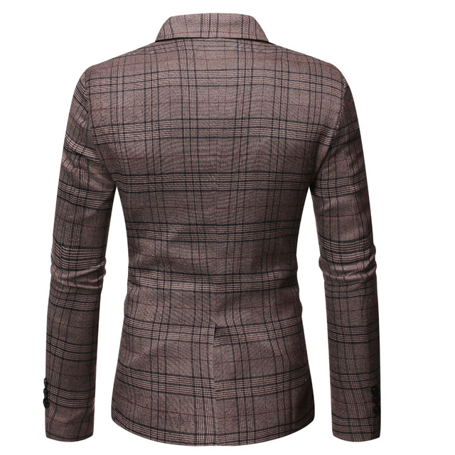 Autumn and winter slim check casual suit men’s coat men