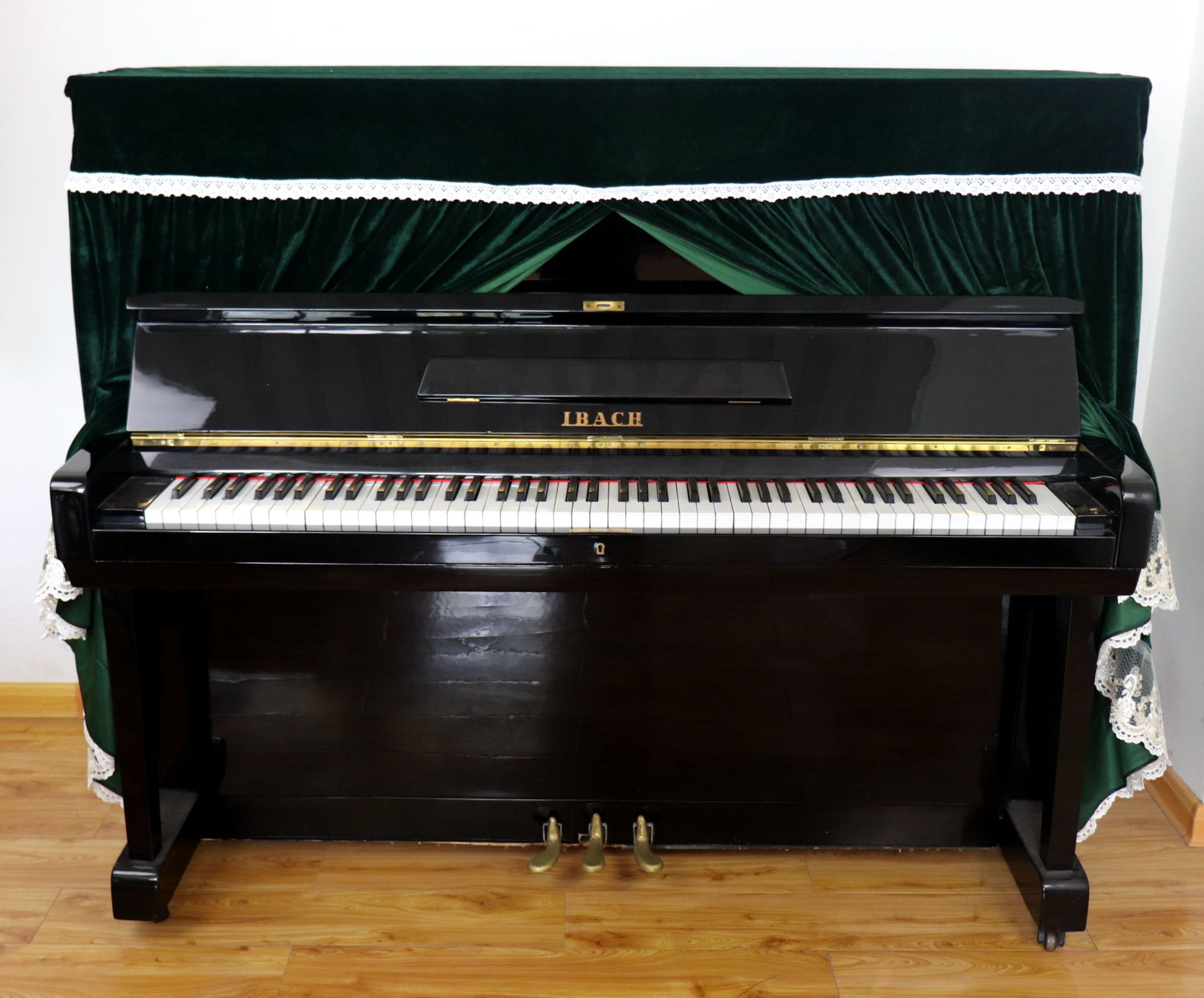 绿金丝绒蕾丝钢琴罩1