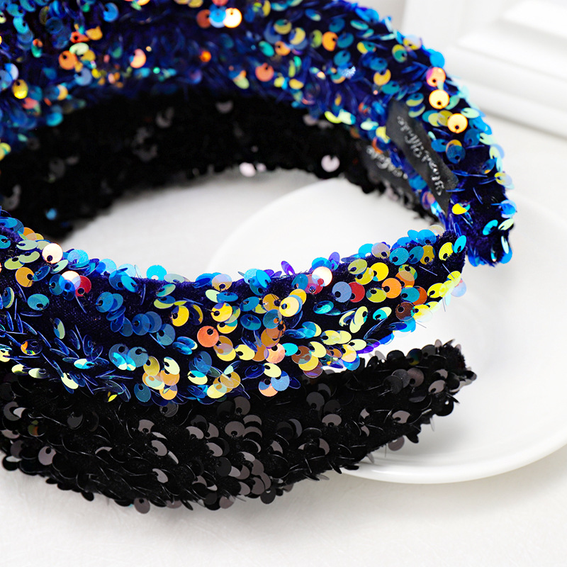 The New Boutique Hair Hoop High-grade Fabric Super Shiny Film Headband Hairpin display picture 3