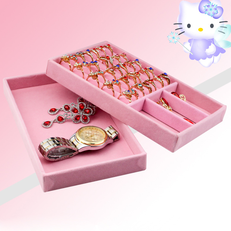 绒布首饰盘珠宝项链吊坠手链手镯展示耳环收纳托盘灰色绒布珠宝盘