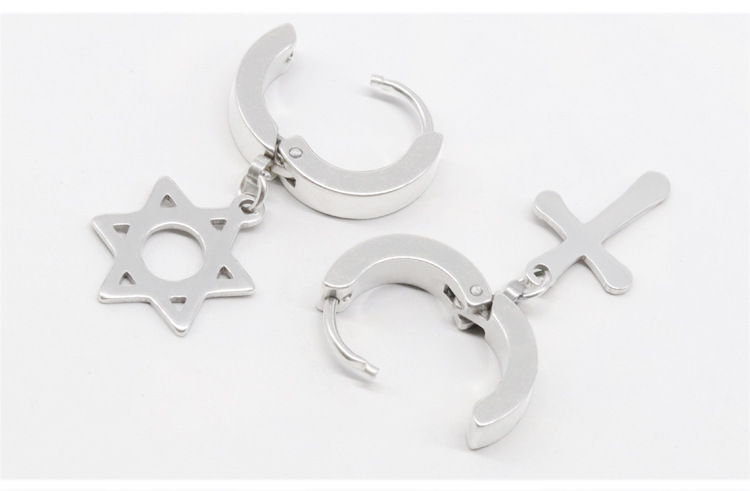 1 Piece Casual Cross Plating Titanium Steel Earrings display picture 1