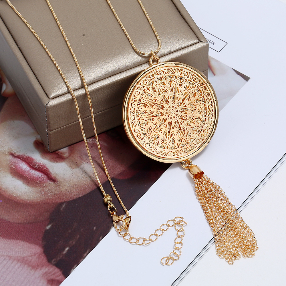 fashion metal geometric Y-shaped pendant long necklace