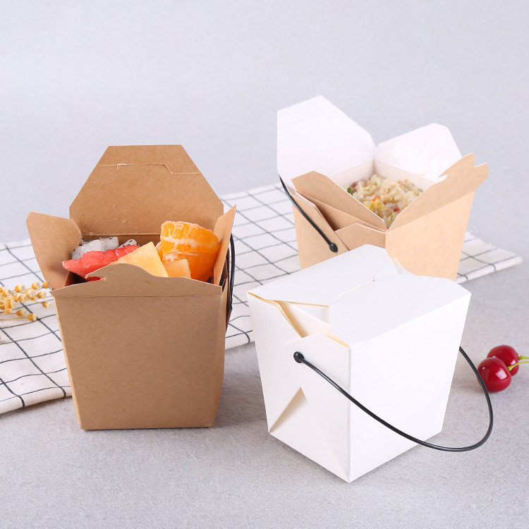 Spot Disposable Portable Kraft Paper Lun...