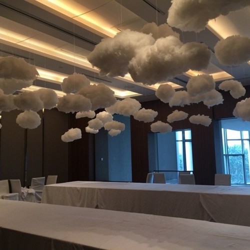 Cotton clouds decoration wedding cloud props known as pendants window shopping mall hangings colorful cotton road leading to white clouds