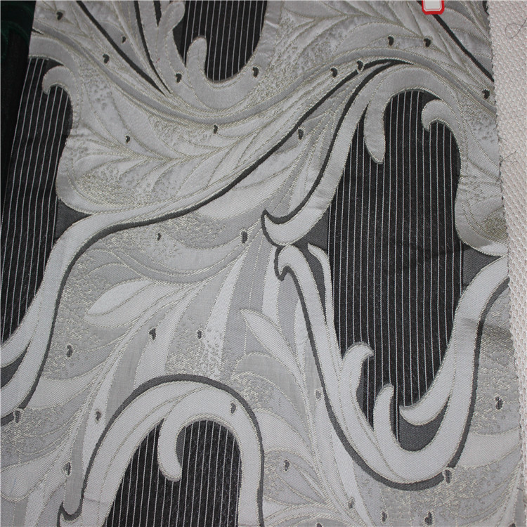 长凤尾羽毛图案色织梭织提花布面料适用于服装装饰