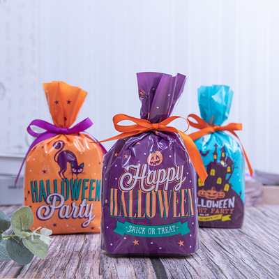 Manufacturers Spot Halloween originality opp Flat mouth candy bag Castle Pumpkin biscuit Packaging bag 50 Gold