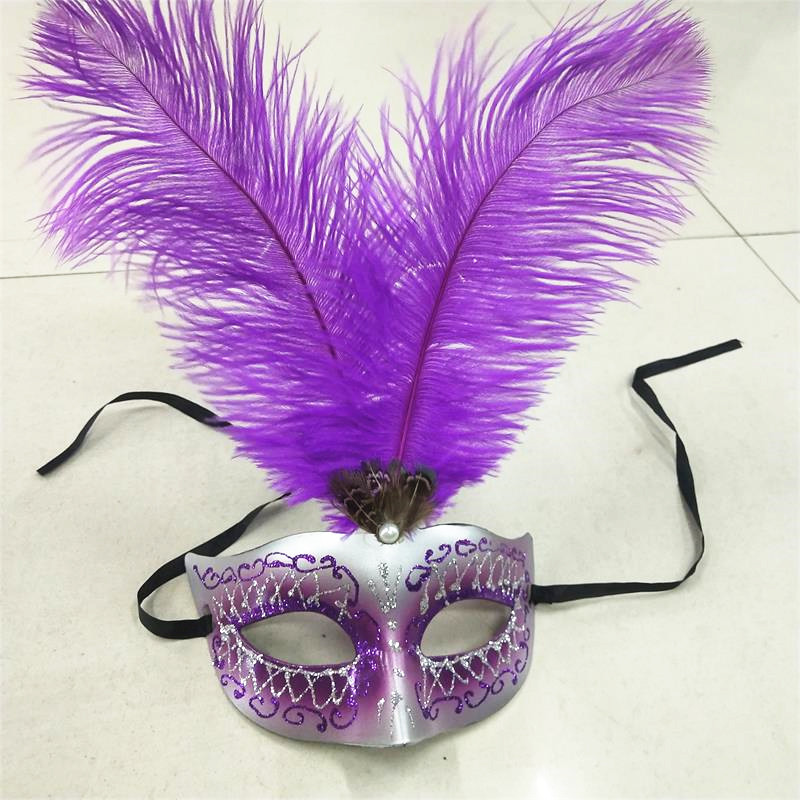 厂家批发 万圣节 羽毛面具 多款任你选 舞台演出配饰详情图1